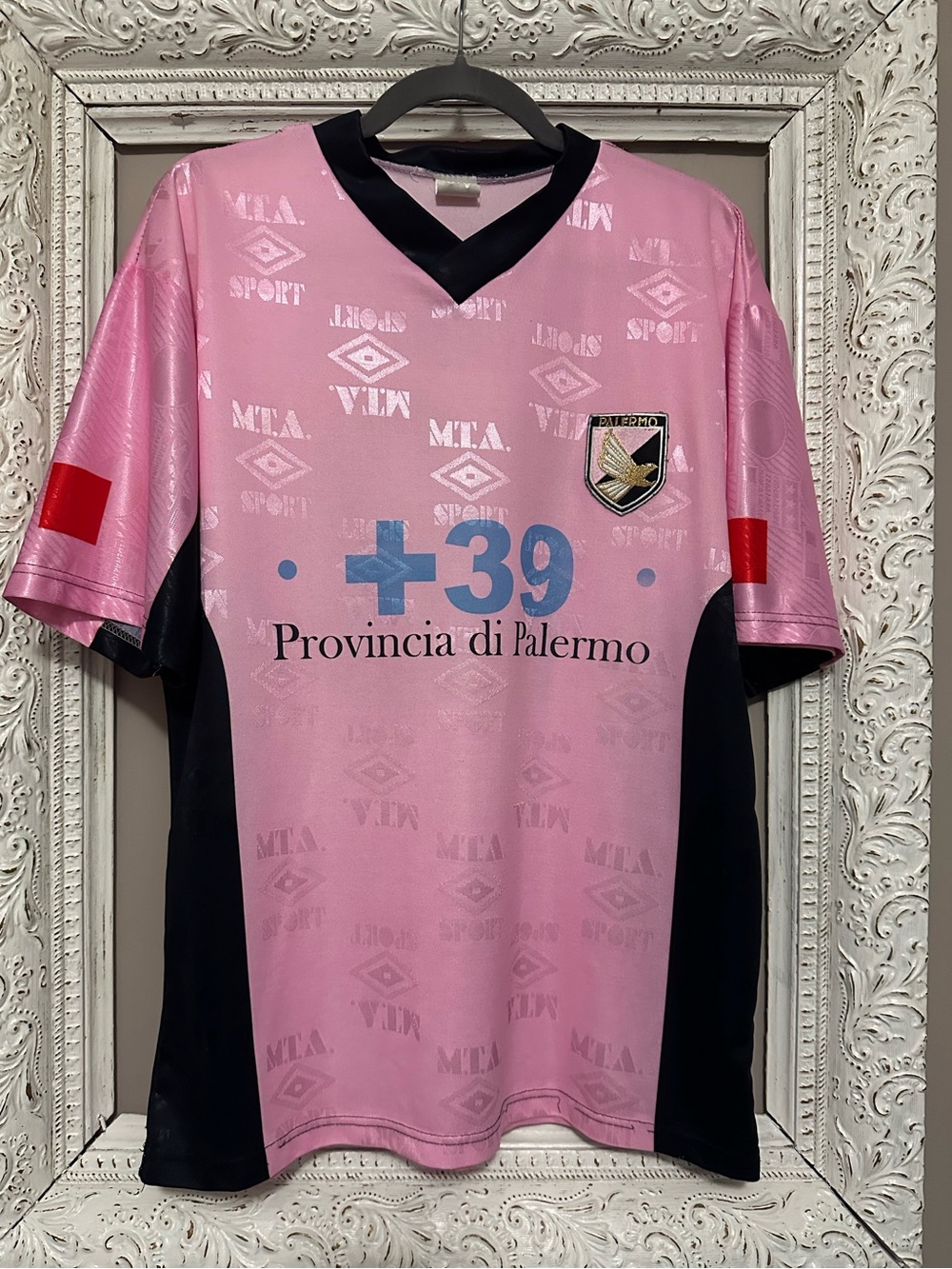 Vintage Palermo 2004/05 Santana #18 Pink Soccer Jersey Shirt XL